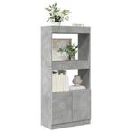 vidaXL Hoge kast 63x33x140 cm bewerkt hout betongrijs, Huis en Inrichting, Verzenden, Nieuw