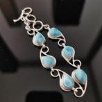 Armband van larimar en zilver 925 van hoge kwaliteit., Antiek en Kunst