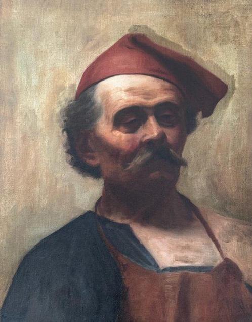 Neapolitan School (XIX) - A half-length portrait of a, Antiek en Kunst, Kunst | Schilderijen | Klassiek