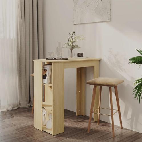 vidaXL Bartafel met schap 102x50x103,5 cm hout sonoma, Huis en Inrichting, Tafels | Eettafels, Nieuw, Verzenden