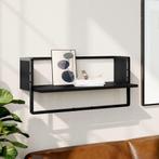 vidaXL Wandschap met stang 65x25x30 cm zwart, Huis en Inrichting, Kasten | Wandmeubels, Verzenden, Nieuw