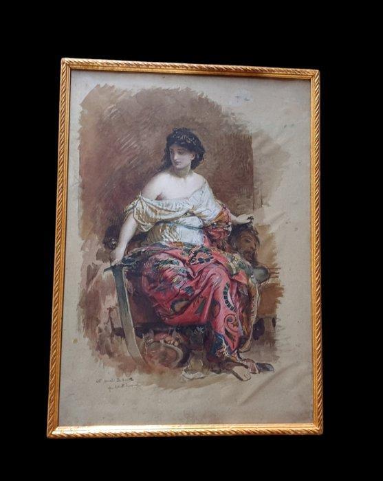 Roberto Bompiani (1821–1908) - Giuditta con la testa di, Antiek en Kunst, Kunst | Schilderijen | Klassiek