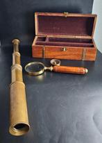 Maritieme objecten - Hout, Koper- Kistje met uitrusting
