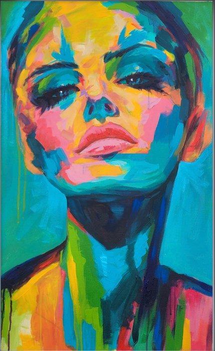 Leandro Olano - El Rostro Donde Habita la Luz, Antiek en Kunst, Kunst | Schilderijen | Modern