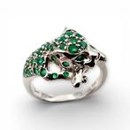 Zonder minimumprijs - Ring Zilver - Smaragd (Gecertificeerd), Nieuw