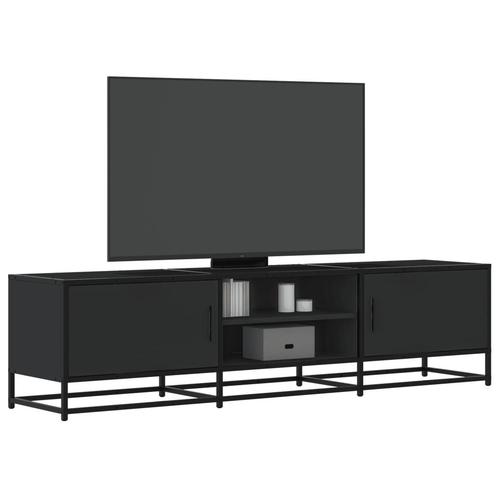 vidaXL Tv-meubel 160x35x41 cm bewerkt hout en metaal zwart, Huis en Inrichting, Kasten |Televisiemeubels, Nieuw, Verzenden