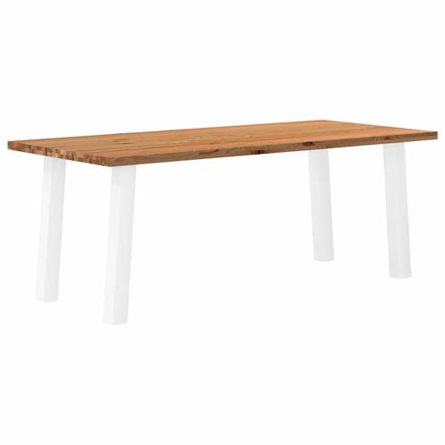 vidaXL Eettafel rechthoekig 200x90x74 cm massief eikenhout, Huis en Inrichting, Tafels | Eettafels, Nieuw, Verzenden