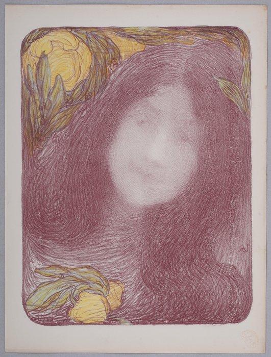 Edmond Aman Jean (1858-1936) - Sous les Fleurs, Antiek en Kunst, Kunst | Designobjecten