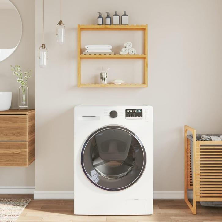 vidaXL Badkamerrek 3-laags wandmontage 60x15x54 cm bamboe, Huis en Inrichting, Badkamer | Badtextiel en Accessoires, Nieuw, Verzenden
