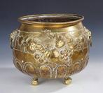 Jardinière - Decoratieve messing cachepot op klauwpoten met, Antiek en Kunst