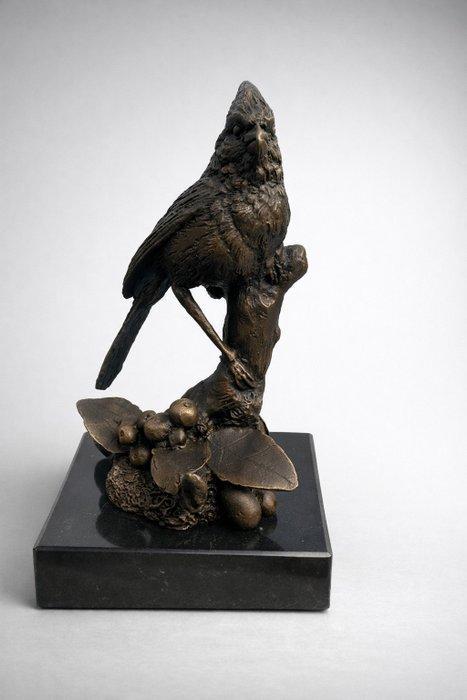 J.B Deposee - Beeld, Franse bronzen vogelbeeld – marmeren, Antiek en Kunst, Curiosa en Brocante