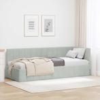 vidaXL Hoek Bed Frame met hoofdeinde Lichtgrijs 80 cm x 200, Verzenden