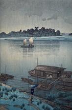 Gogatsu ame Arakawa (Arakawa River in May Rain) (Early
