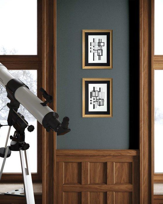 Eugène Eechaut (1928-2019) - Abstract diptych - framed - 43, Antiek en Kunst, Kunst | Designobjecten