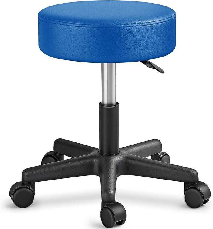 Zadelkruk - Kruk op wielen - Rolkruk - Draaikruk - Blauw - T, Huis en Inrichting, Barkrukken, Nieuw, Verzenden