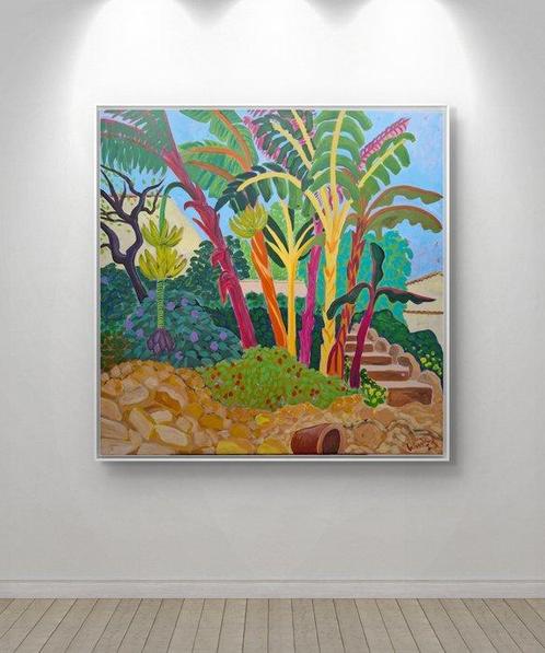Kirsty Wain - Banana Trees, El Cautivador near Altea (Marina, Antiek en Kunst, Kunst | Schilderijen | Modern