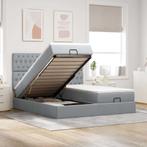 vidaXL Ottoman bed met matrassen 160x200cm stof lichtgrijs, Huis en Inrichting, Slaapkamer | Bedden, Verzenden, Nieuw
