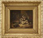 Zacharius Notermam (1820-1890) Belgian - Dogs playing in a