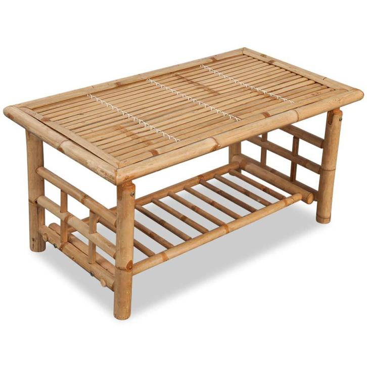 vidaXL Salontafel bamboe 90x50x45 cm, Huis en Inrichting, Tafels | Salontafels, Nieuw, Verzenden