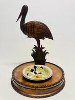 Carved Wooden Stork Smoking Accessory with Hidden