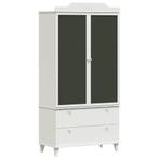 vidaXL Krijtbord Garderobe met lade met plank Wit Bewerkt, Verzenden, Nieuw