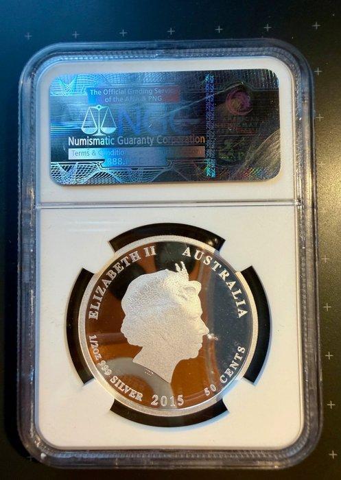 Australië. 50 Cents 2015P Year of the goat, Colorized, Early, Timbres & Monnaies, Monnaies | Europe | Monnaies non-euro