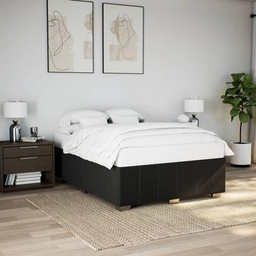 vidaXL Bedframe zonder matras stof zwart 160x200 cm, Huis en Inrichting, Slaapkamer | Bedden, Nieuw, Verzenden