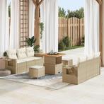 vidaXL Tuinbank Set met kussen met opslag 9 pcs beige en, Tuin en Terras, Verzenden, Nieuw
