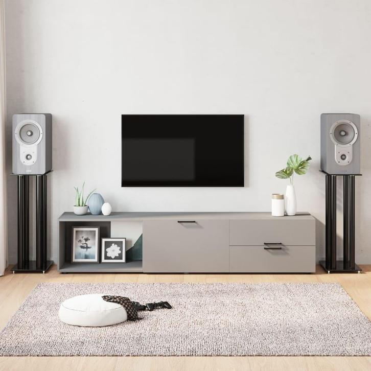 vidaXL Luidsprekerstandaards 2 st 4 pijlers gehard glas, Audio, Tv en Foto, Luidsprekerboxen, Nieuw, Verzenden