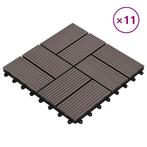 vidaXL Terrastegels 30x30 cm 1 m² HKC donkerbruin 11 st, Verzenden, Nieuw