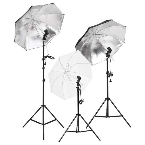 vidaXL Studioverlichtingsset met statieven en paraplus, Audio, Tv en Foto, Fotografie | Fotostudio en Toebehoren, Nieuw, Verzenden