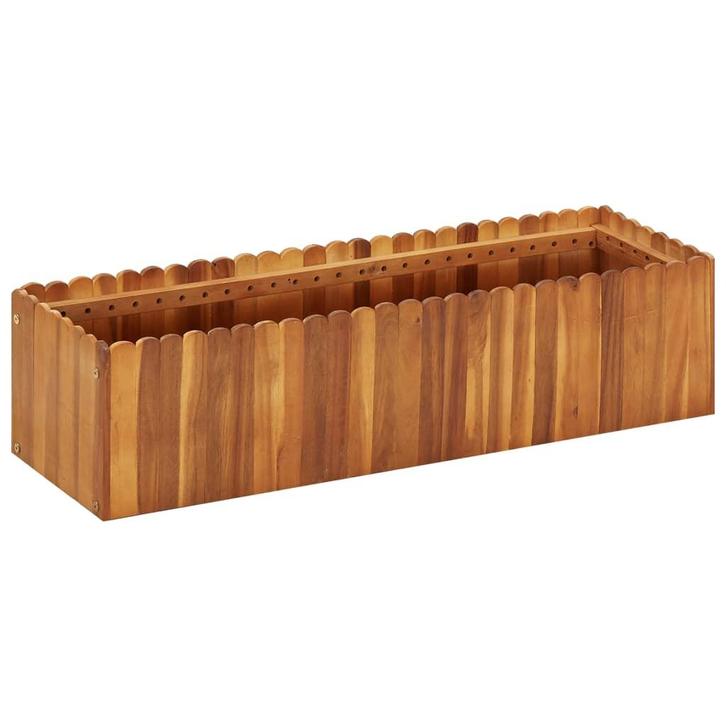 vidaXL Plantenbak verhoogd 100x30x25 cm massief acaciahout, Tuin en Terras, Bloempotten, Nieuw, Verzenden