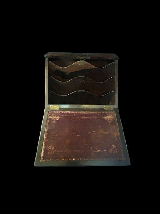 Schrijfhelling - Hout, Messing, Fluweel - écritoire, coffret, Antiek en Kunst, Antiek | Overige Antiek