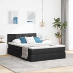 vidaXL Opbergbed met matras met matras Zwart 140 x 190 cm, Verzenden