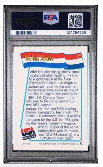 1991 NBA Hoops Michael Jordan #579 - Hall Of Fame - PSA 10