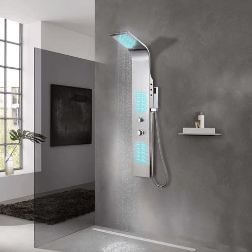 vidaXL Douchepaneel gebogen roestvrij staal, Doe-het-zelf en Bouw, Sanitair, Nieuw, Verzenden