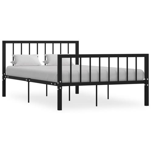 vidaXL Cadre de lit Noir Métal 120 x 200 cm, Maison & Meubles, Chambre à coucher | Lits, Neuf, Envoi