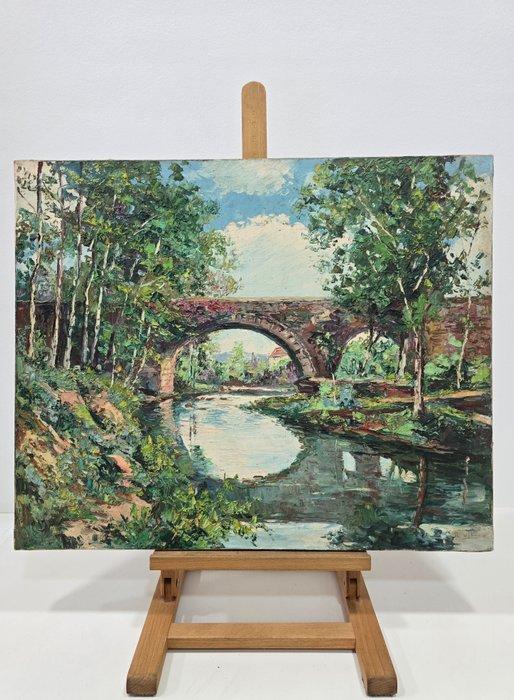 Spanish school (XX) - Reflections in the river, Antiek en Kunst, Kunst | Schilderijen | Klassiek