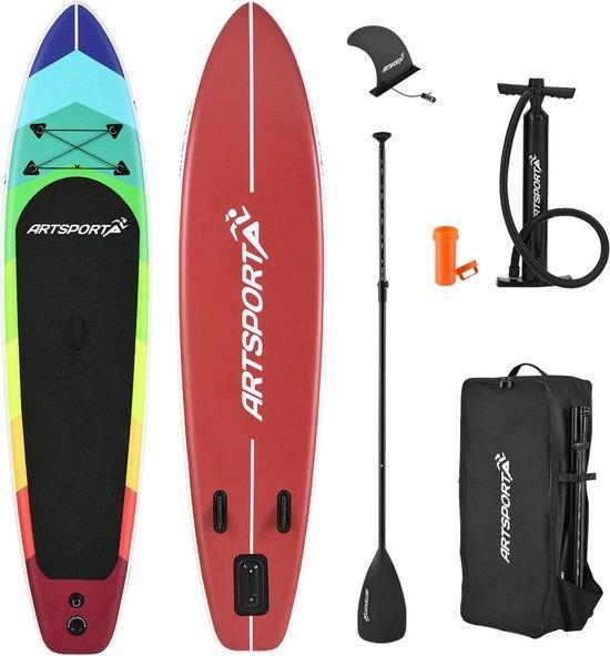 2dekans | Juskys Opblaasbaar SUP Board - Retro Love - Incl., Watersport en Boten, Suppen, Ophalen of Verzenden