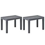 vidaXL Tuinbanken 2 st kunststof antraciet, Tuin en Terras, Verzenden, Nieuw