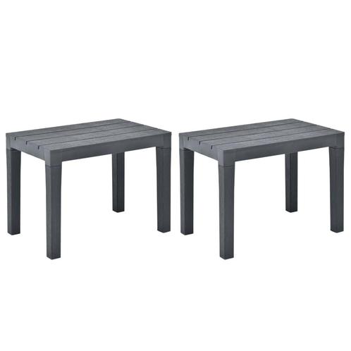 vidaXL Tuinbanken 2 st kunststof antraciet, Tuin en Terras, Tuinsets en Loungesets, Nieuw, Verzenden