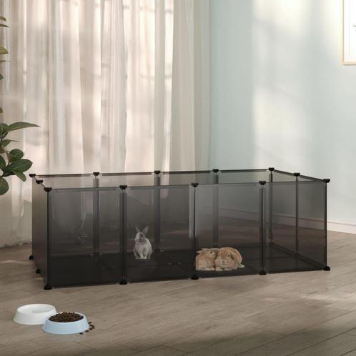 vidaXL Cage pour petits animaux Noir 144x74x46,5 cm PP, Animaux & Accessoires, Rongeurs & Lapins | Cages & Clapiers, Neuf, Envoi