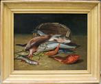 Adolphe Jourdan (1825-1889) - Still Life with Sea Fishes, Antiek en Kunst