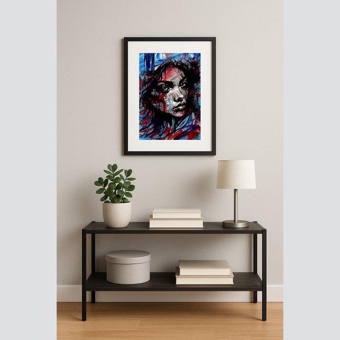 Vin Dantes - Cerulean Desire - Original Portrait, Antiek en Kunst, Kunst | Schilderijen | Modern