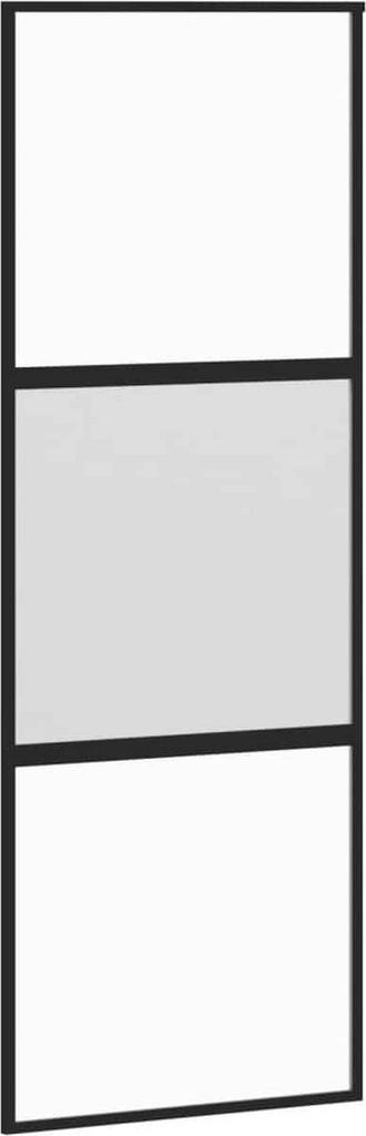 vidaXL - Schuifdeur 76x205 cm van gehard glas en aluminium -, Doe-het-zelf en Bouw, Raamkozijnen en Schuifdeuren, Zo goed als nieuw