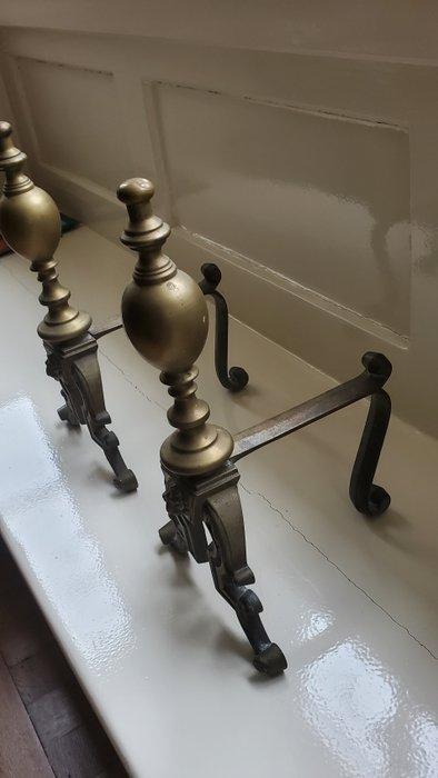 Vuurbok (2) - Messing, Gietijzer - Franse Chenets, Antiek en Kunst, Antiek | Overige Antiek