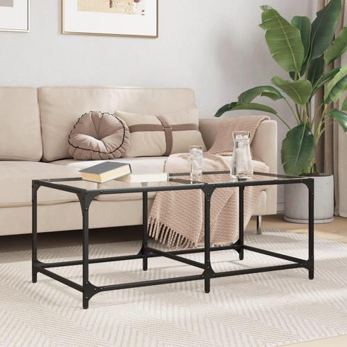 vidaXL Salontafel met transparant glazen blad 98,5x50x40 cm, Huis en Inrichting, Tafels | Salontafels, Nieuw, Verzenden