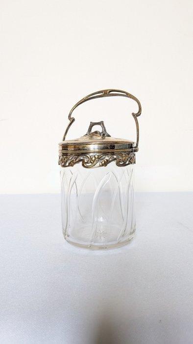 WMF / Geislingen - Koektrommel - Glas, Verzilverd, Antiquités & Art, Art | Objets design