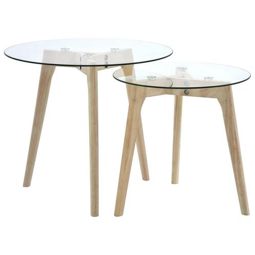 vidaXL Ensemble de tables dappoint 2 pcs Verre trempé, Maison & Meubles, Tables | Tables de salon, Neuf, Envoi