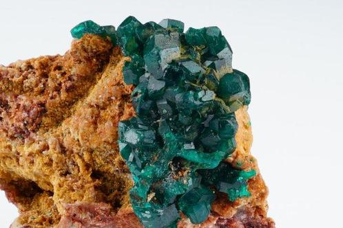 MALACHIET met DIOPTASE - HOGE KWALITEIT smaragd - groene, Verzamelen, Mineralen en Fossielen